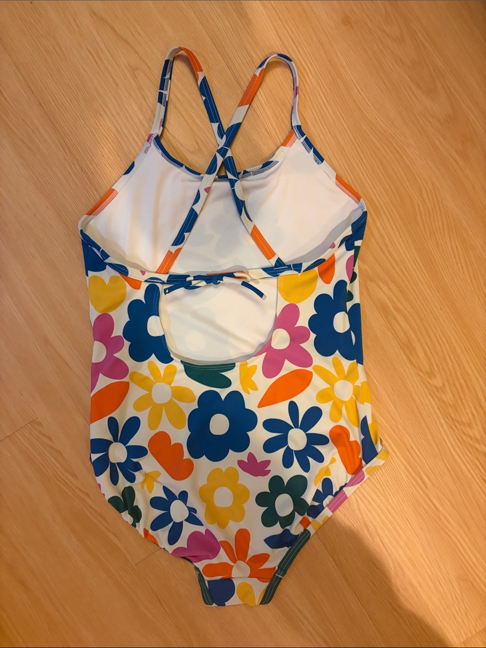 Girls' Floral One-Piece Swimsuit - Hanna Andersson Size 140 - Picture 2 of 3